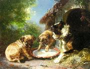 unknow artist Hunde vor der Hutte oil painting reproduction